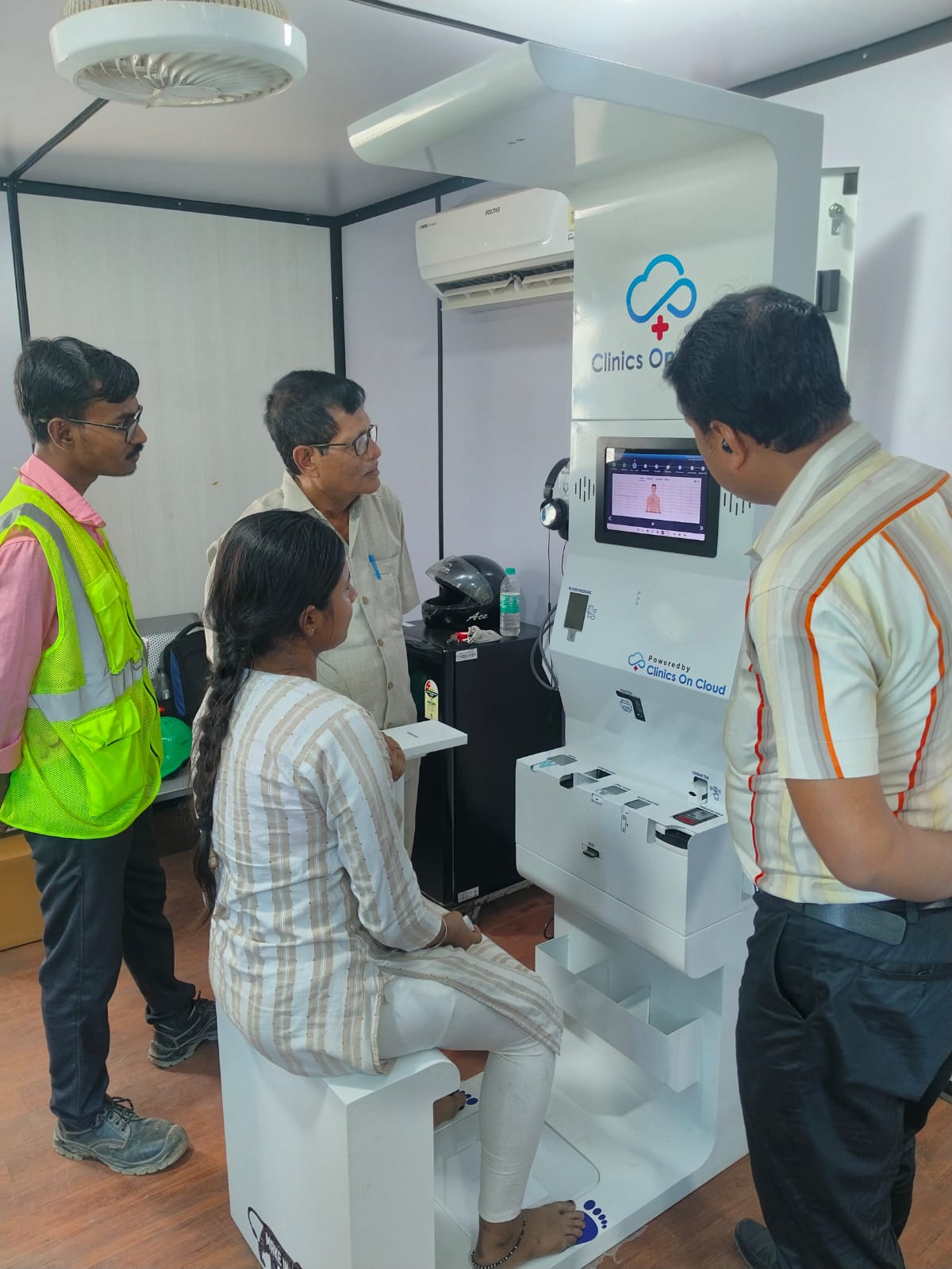 Health kiosk deployment in West Bengal supporting community health screening at a local site