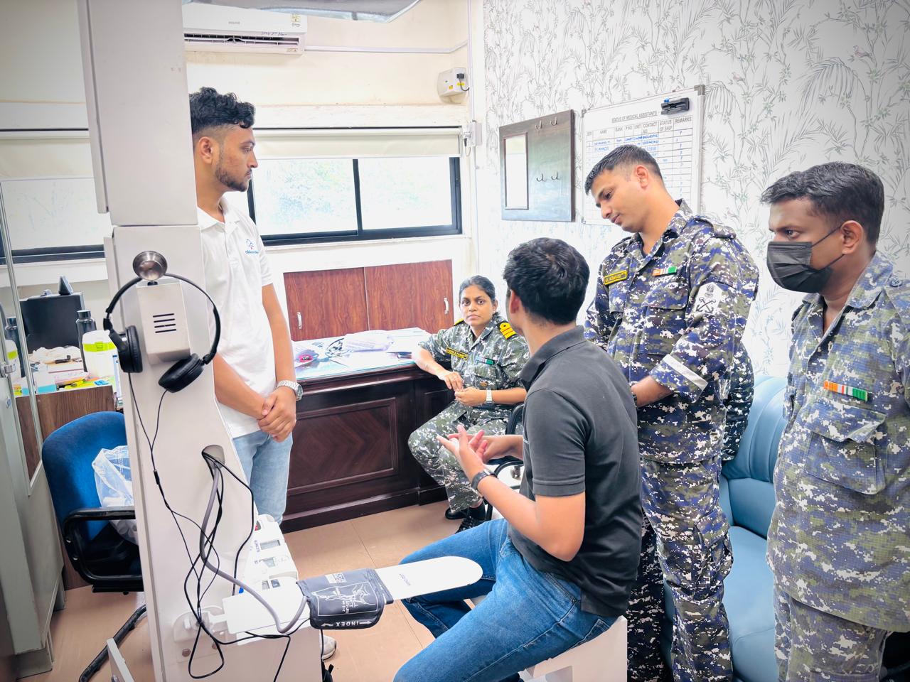 Health kiosk deployment for Indian Navy personnel health screening at defence establishments