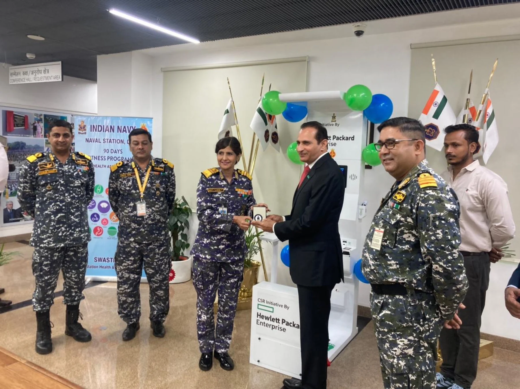 Health kiosk CSR initiative with Hewlett Packard Enterprise, launched at Indian Navy's 90-day fitness programme
