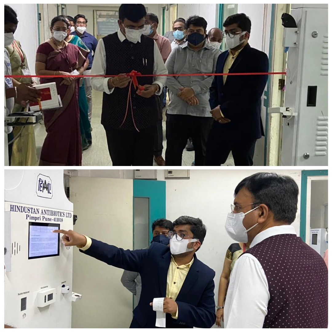 Health kiosk inauguration at Hindustan Antibiotics Ltd, Pimpri Pune, part of Clinics On Cloud's Maharashtra presence