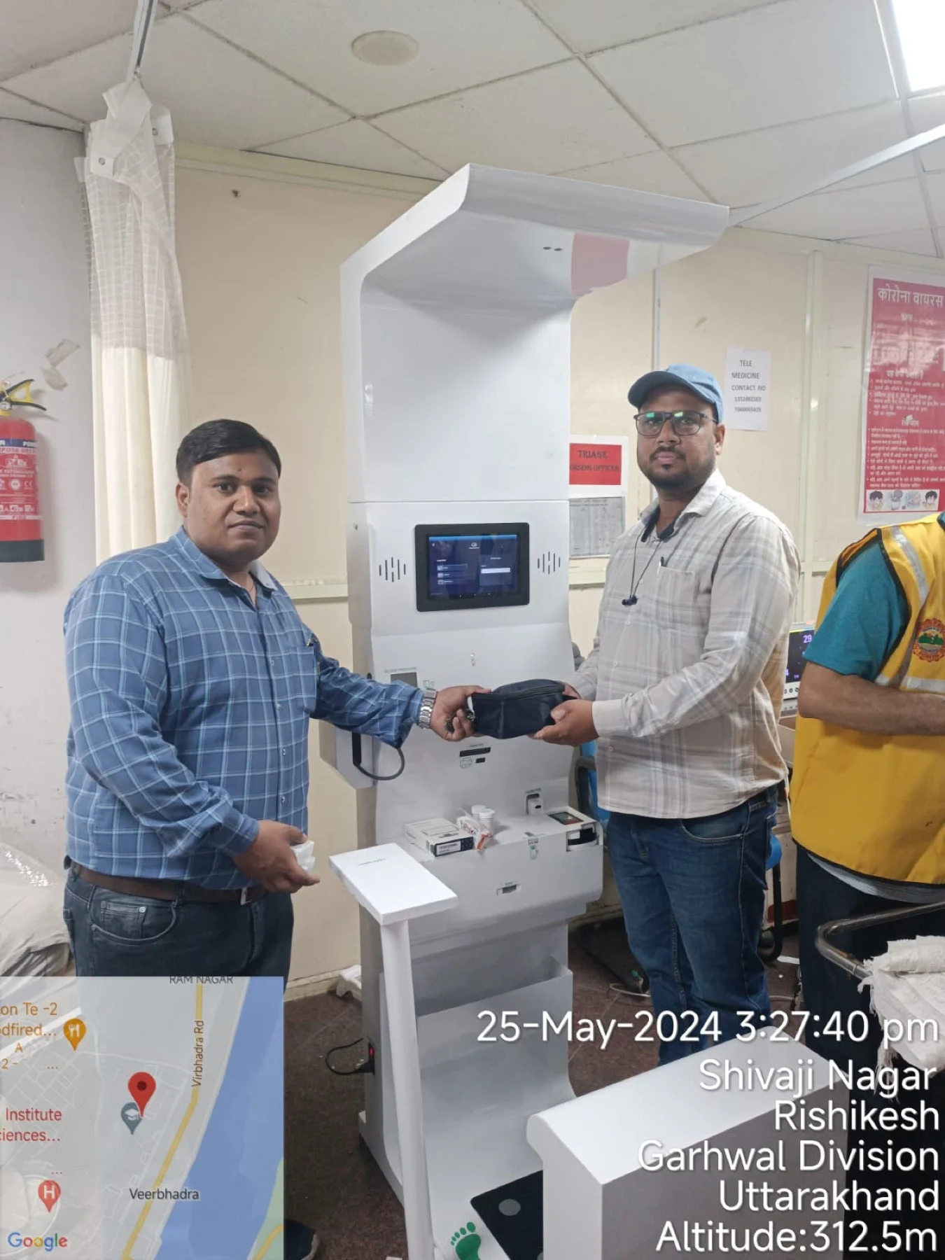 Health kiosk installation and handover at a Rishikesh facility, part of Clinics On Cloud presence in Jammu & Kashmir region