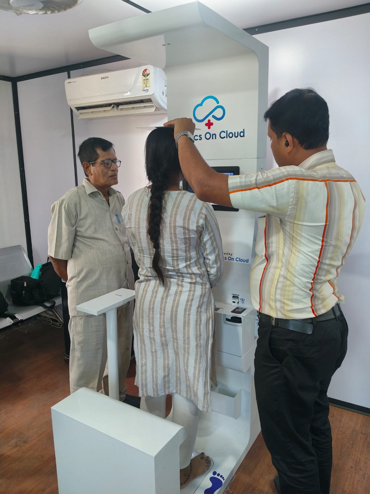 Health kiosk deployment in West Bengal offering height and vital screening for community health programmes