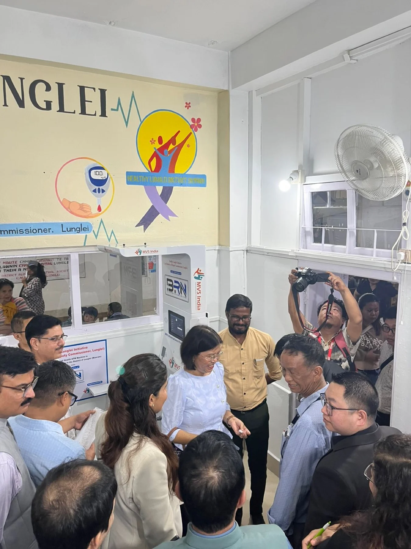 Health kiosk launch under Healthy Lunglei District Mission, Mizoram, with district officials in attendance