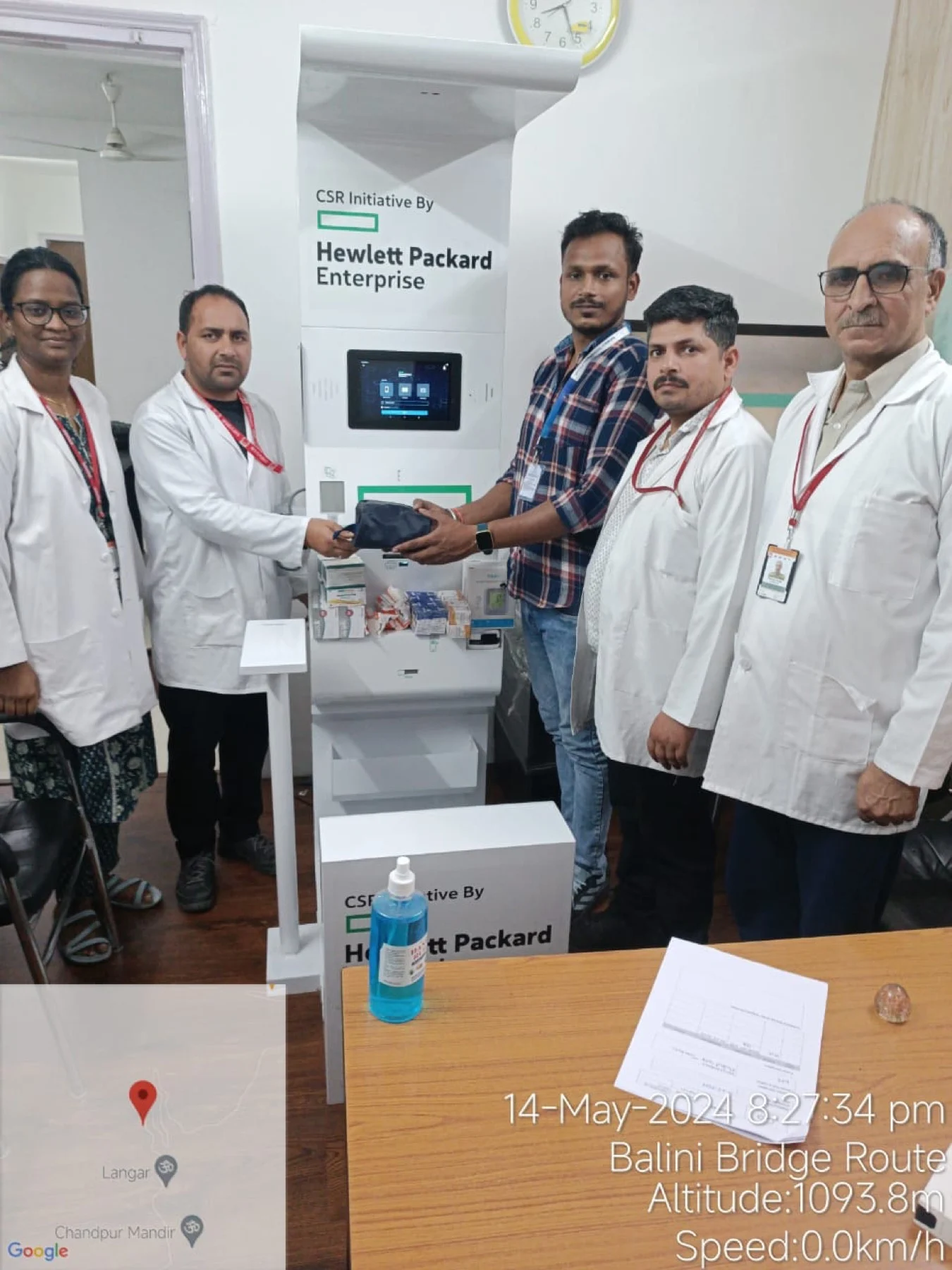 Health kiosk deployment under Hewlett Packard Enterprise CSR initiative, part of Clinics On Cloud presence in Jammu & Kashmir