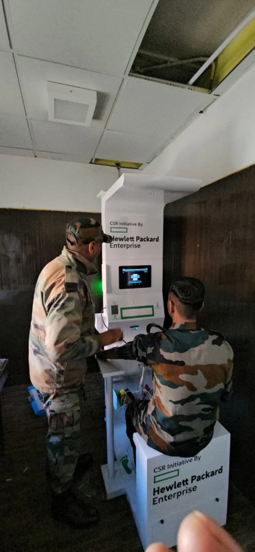 Health kiosk deployed with defence personnel in Rajasthan under a Hewlett Packard Enterprise CSR initiative