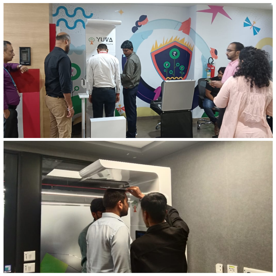 Health kiosk installation and staff onboarding at a Maharashtra corporate site under Clinics On Cloud's presence