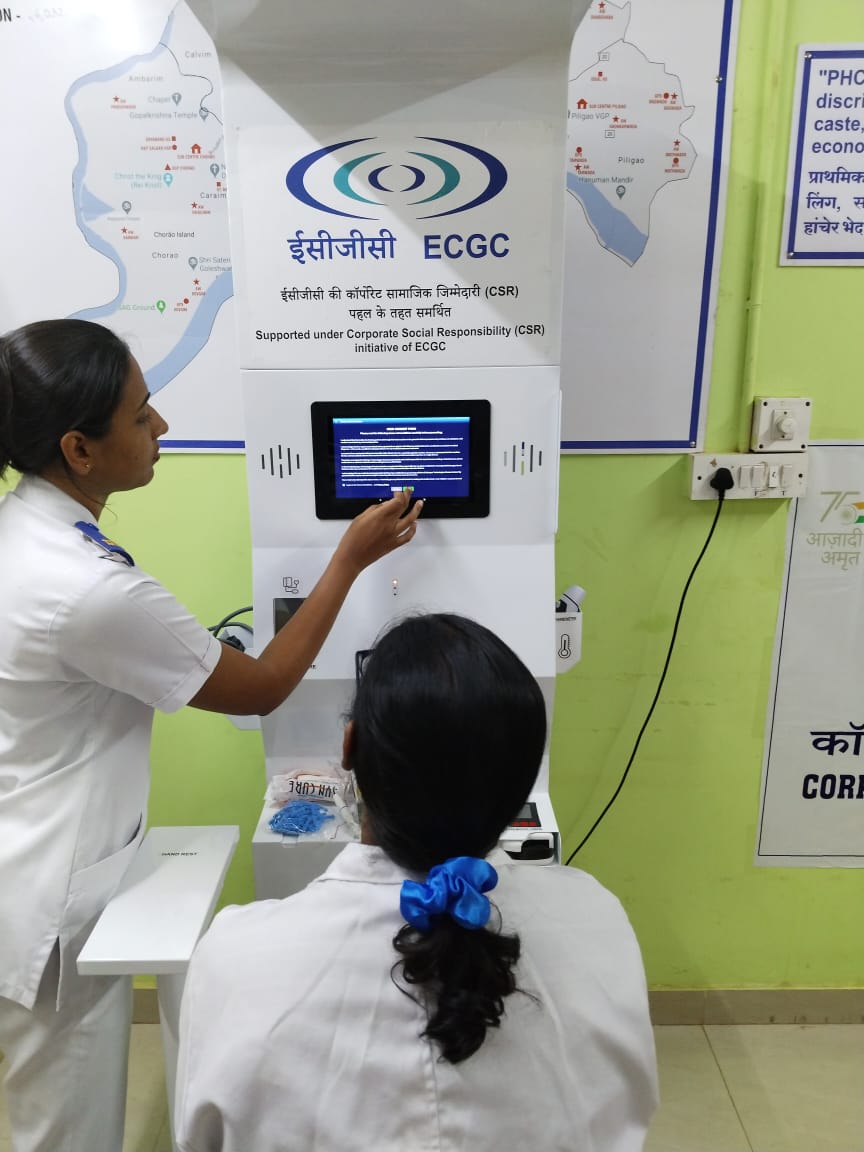 Health kiosk deployment in Goa under ECGC's CSR initiative for community health screening
