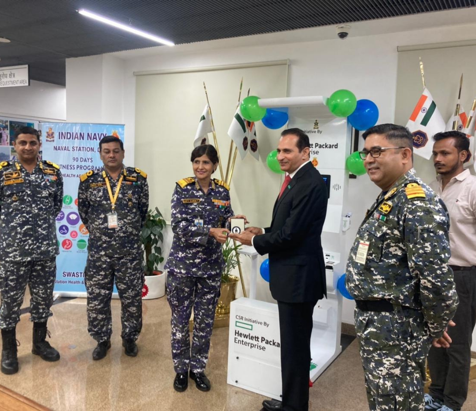 Health kiosk launch with Indian Navy under HPE CSR initiative for a 90-day fitness and wellness programme