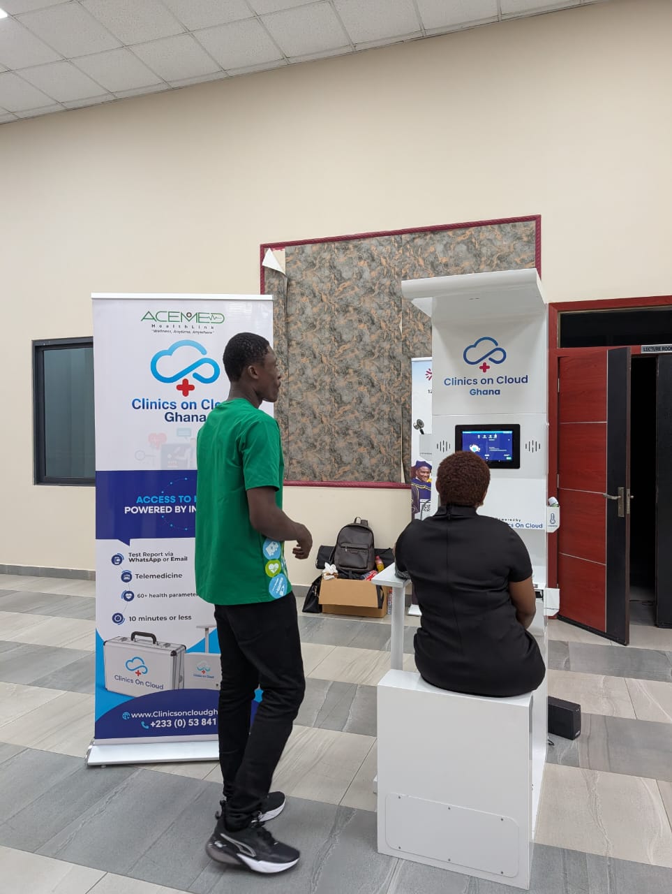 Clinics on Cloud Ghana health kiosk deployment offering 60+ health parameters in under 10 minutes, Africa presence