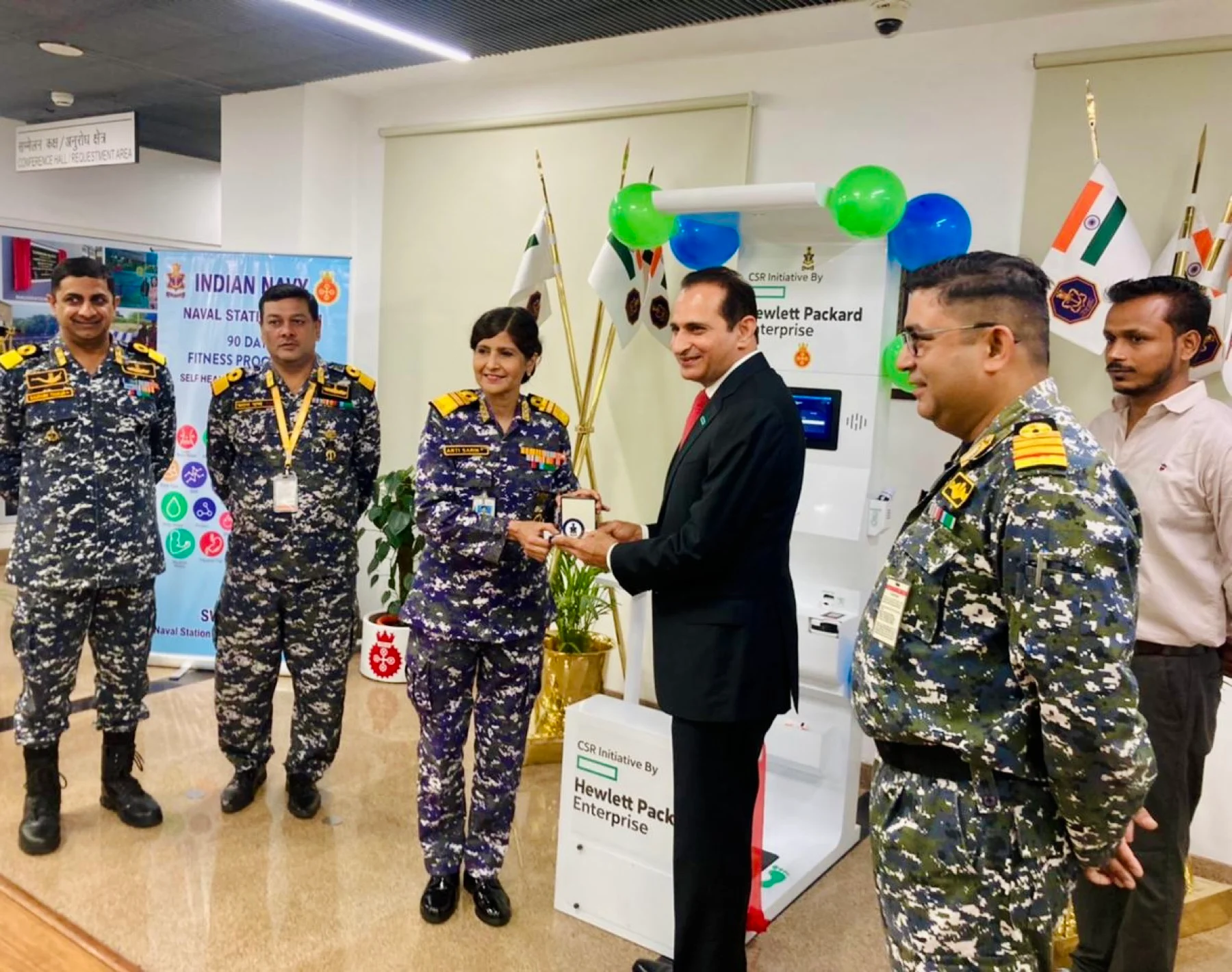 Health kiosk deployment under Hewlett Packard Enterprise CSR initiative at Indian Navy Naval Station facility