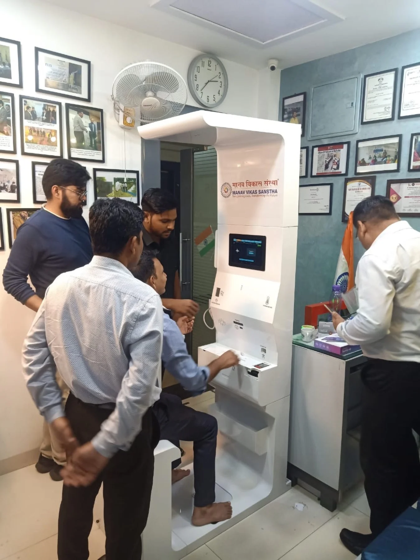 Health kiosk deployment in Rajasthan with Manav Vikas Sanstha for NGO community screening