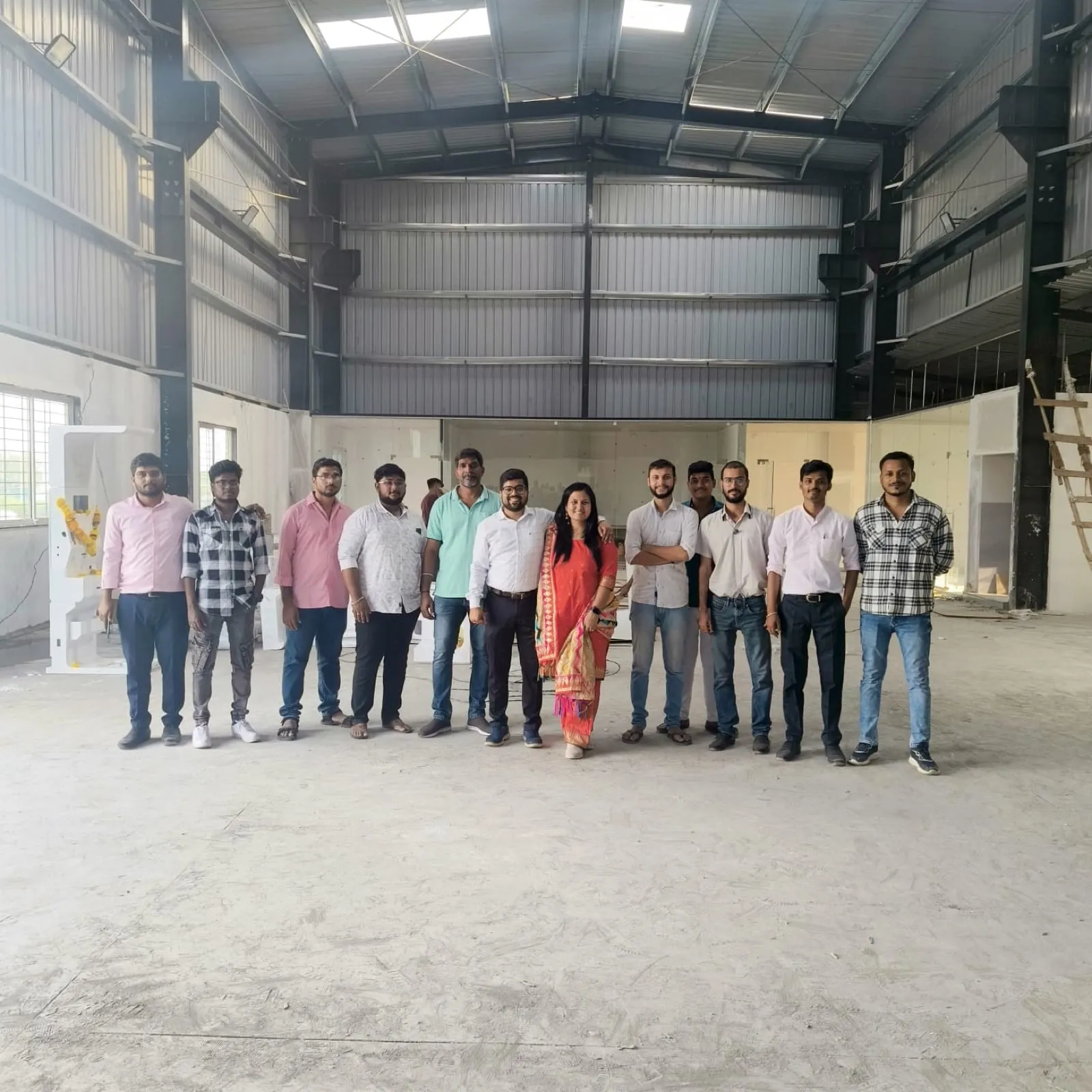 The team inside the newly built Chakan manufacturing hall
