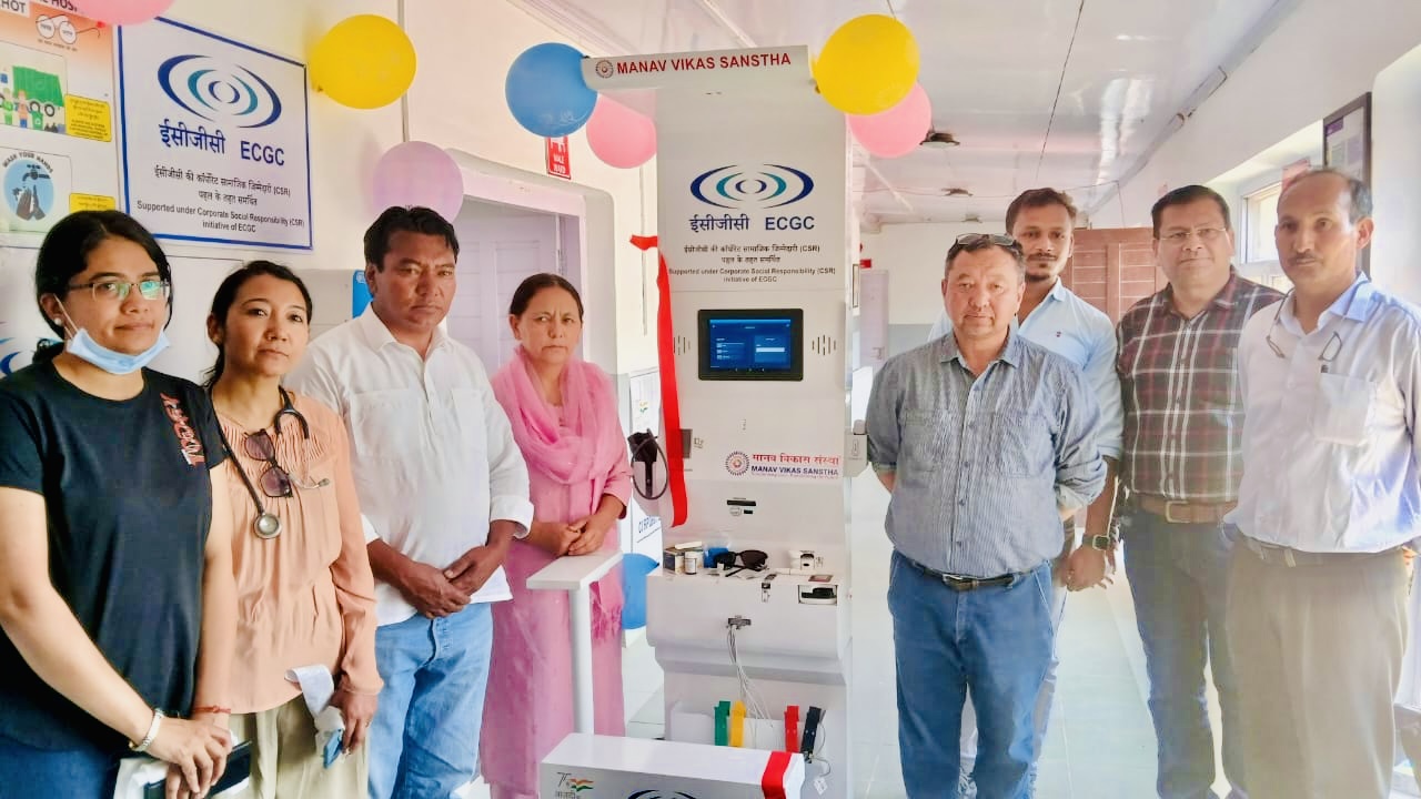 Health kiosk inauguration under ECGC CSR initiative with Manav Vikas Sanstha, expanding NGO community screening presence