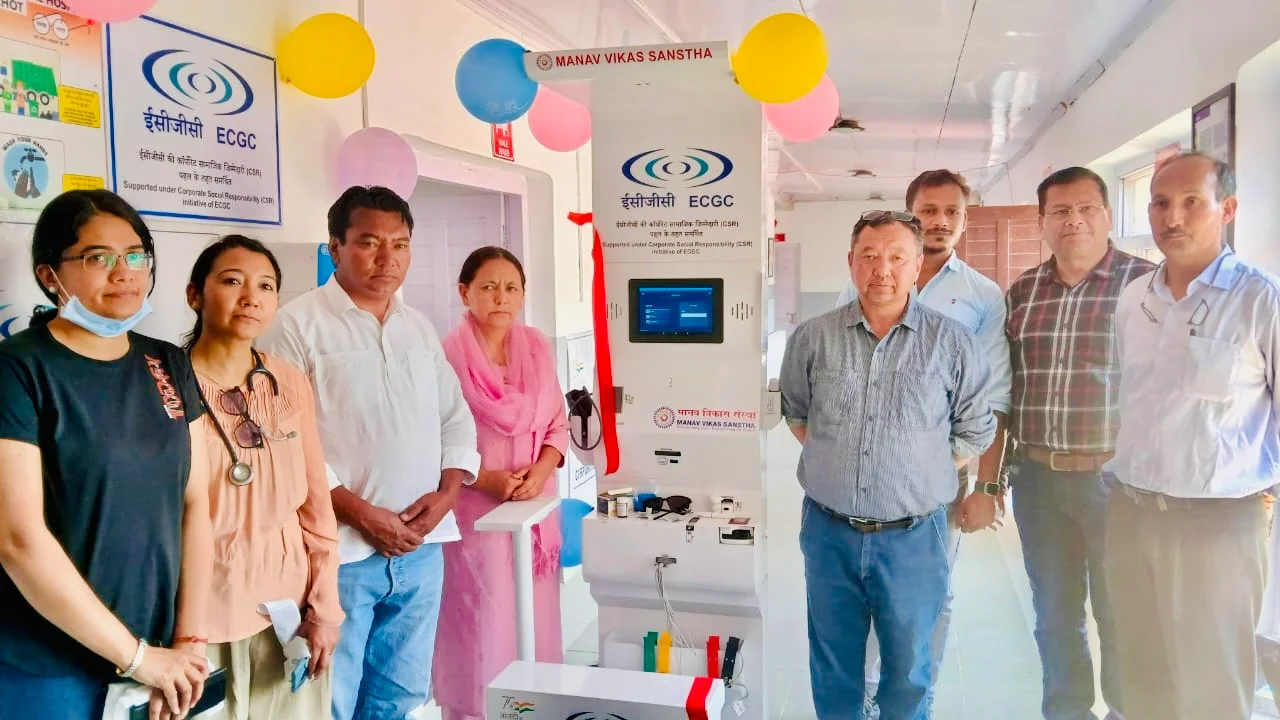 Health kiosk inauguration under ECGC CSR initiative with Manav Vikas Sanstha, expanding NGO community screening presence