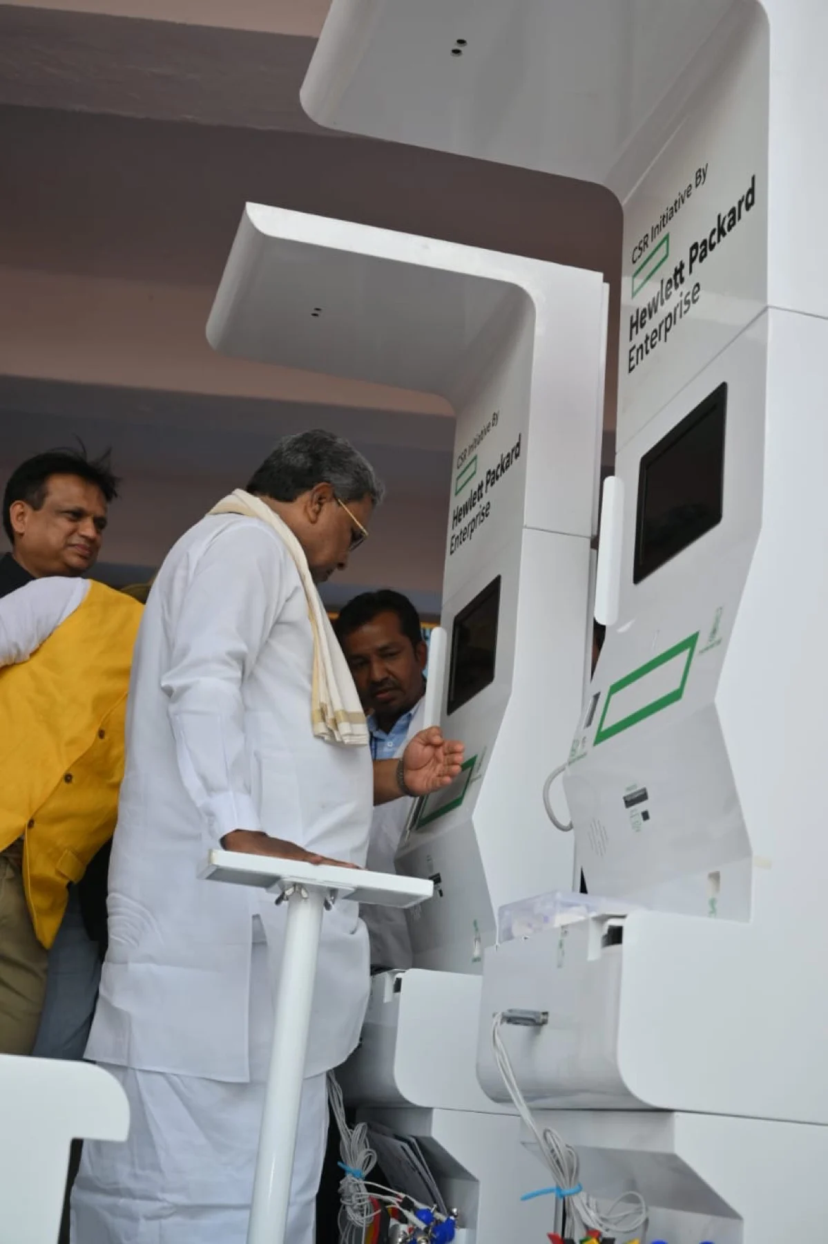 Health kiosk deployment in Karnataka, a Hewlett Packard Enterprise CSR initiative for community screening