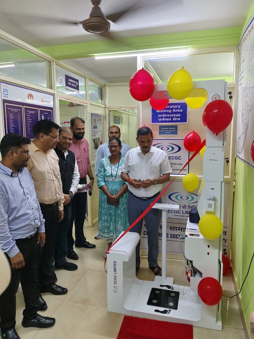 Ribbon-cutting inauguration of a health kiosk under ECGC Limited's CSR initiative at a Goa health centre