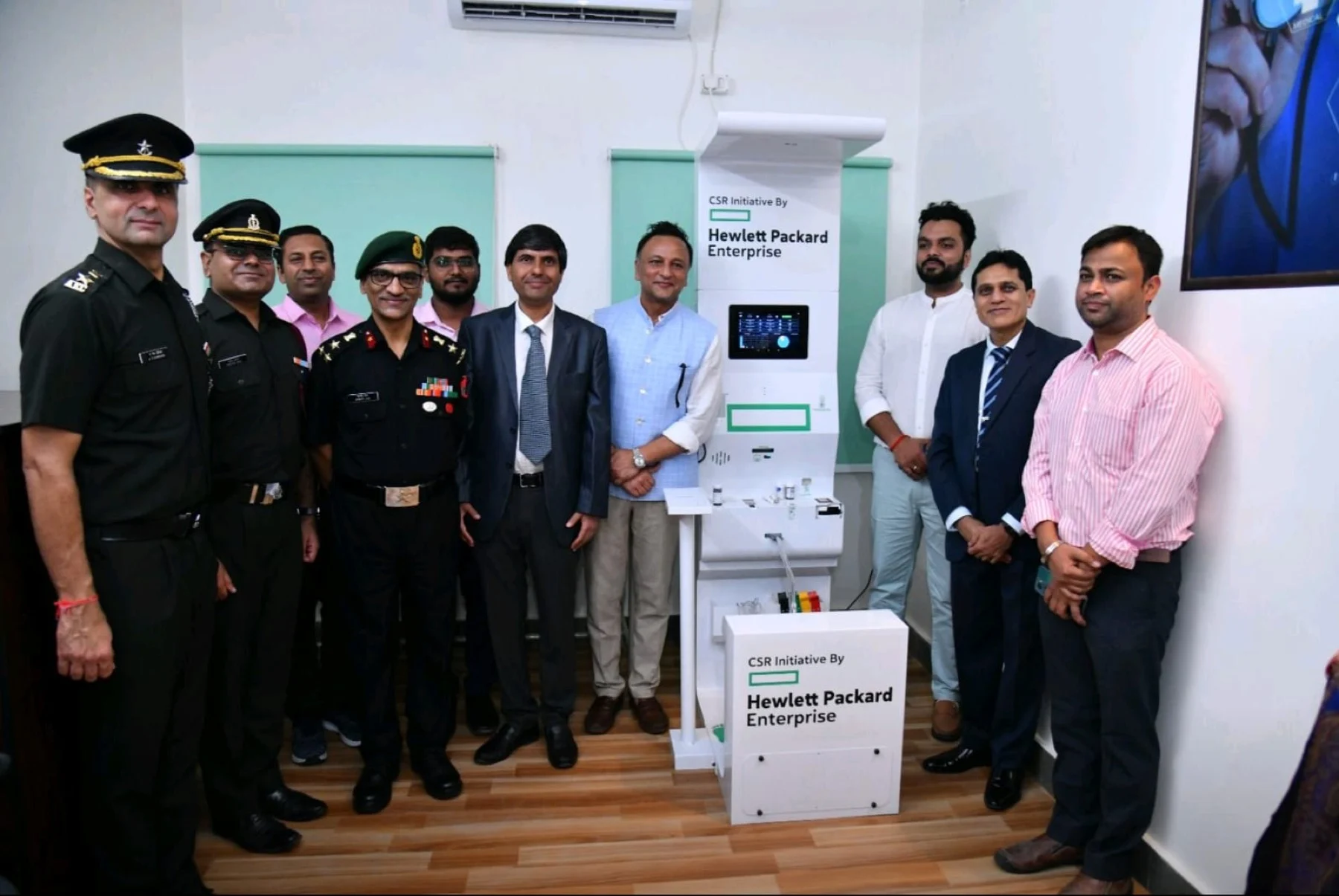 Health kiosk deployment in Rajasthan under Hewlett Packard Enterprise CSR initiative with Army officials
