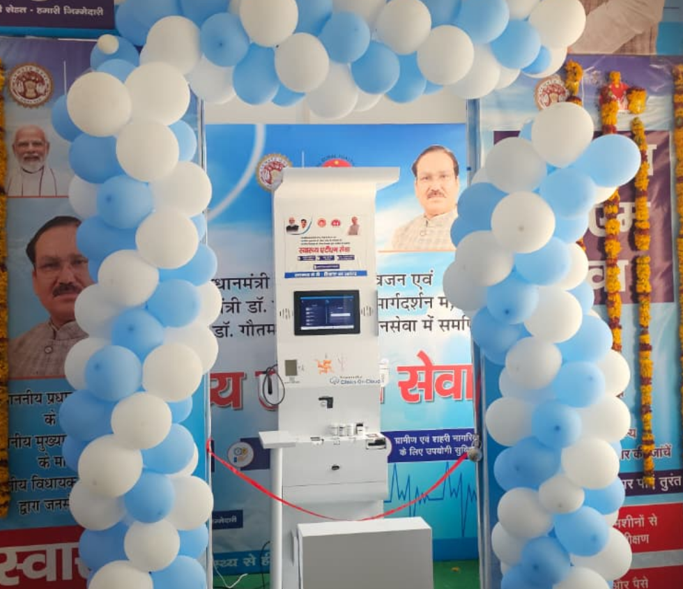 Health kiosk deployment inaugurated under a government health screening programme in Madhya Pradesh