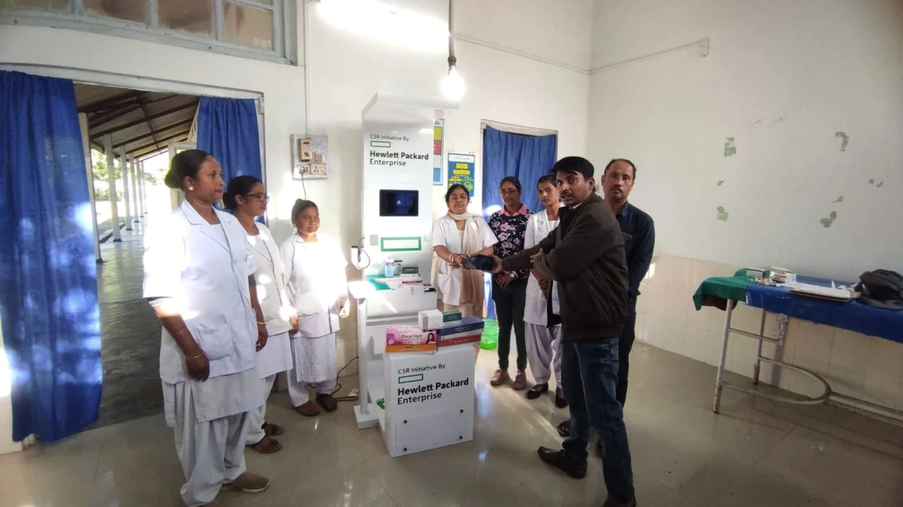 Health kiosk deployment under HPE's CSR initiative, part of Clinics On Cloud's presence in Karnataka