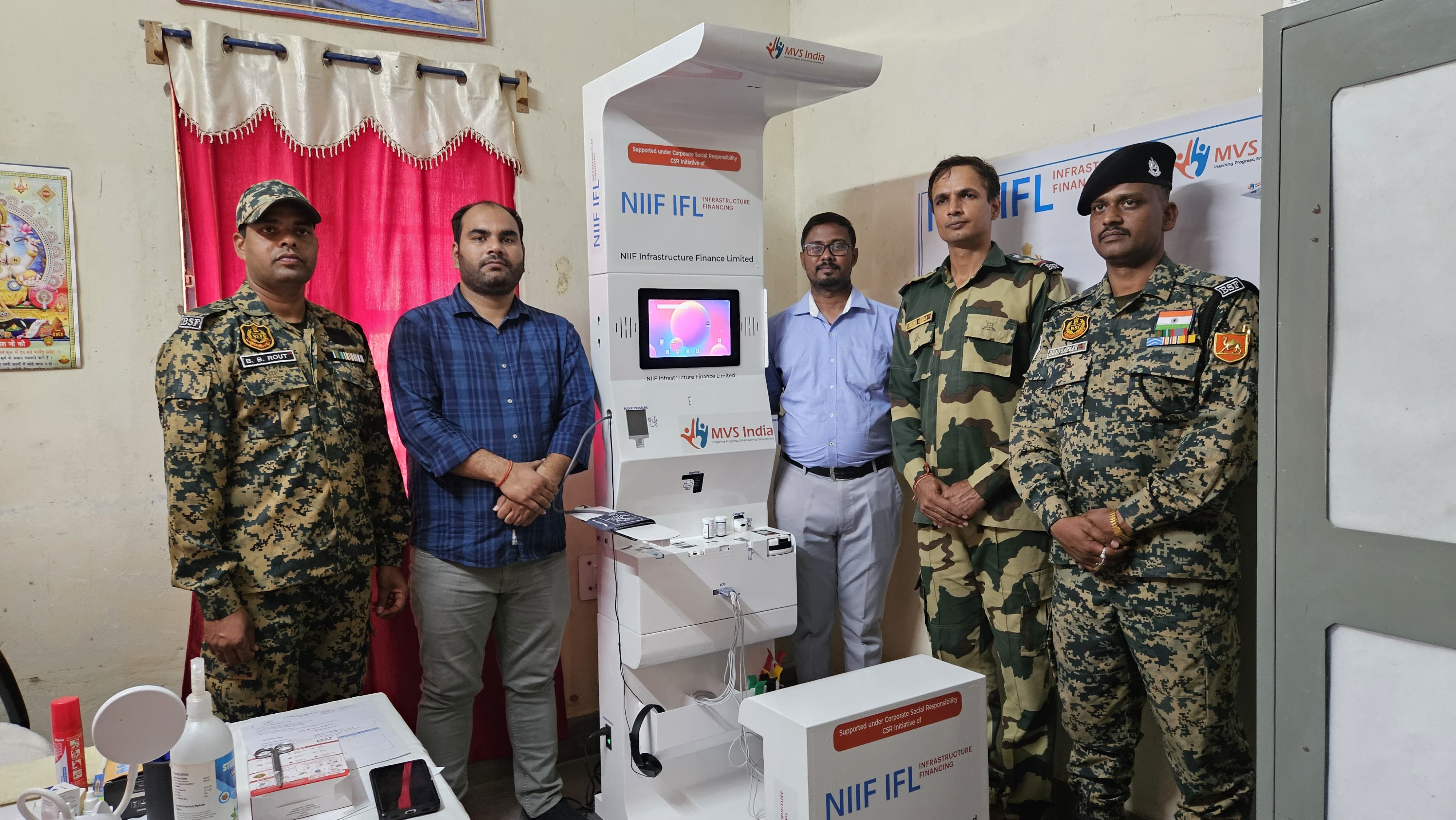 Health kiosk deployment at a BSF border outpost under NIIF IFL's CSR-backed community screening initiative