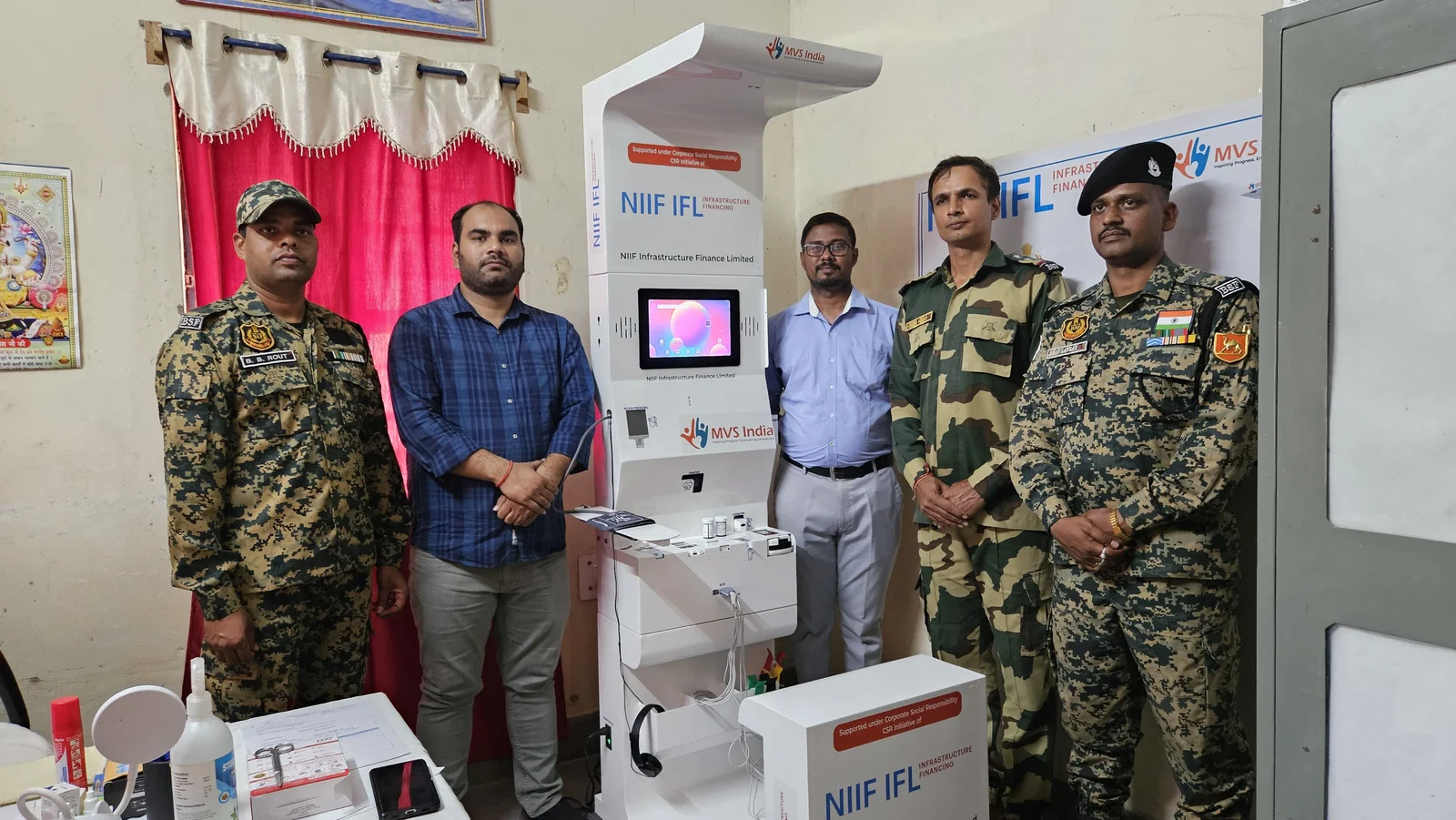 Health kiosk deployment at a BSF border outpost under NIIF IFL's CSR-backed community screening initiative