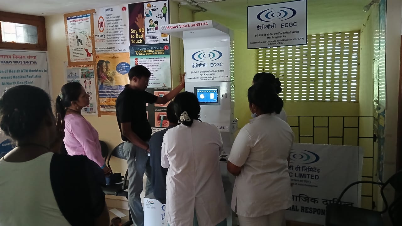 Health ATM kiosk installed at a government medical facility in North Goa under ECGC CSR initiative