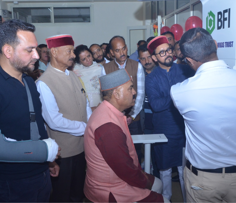 Dignitaries at a Himachal Pradesh health kiosk launch under CSR partnership with BFI Vikas Trust