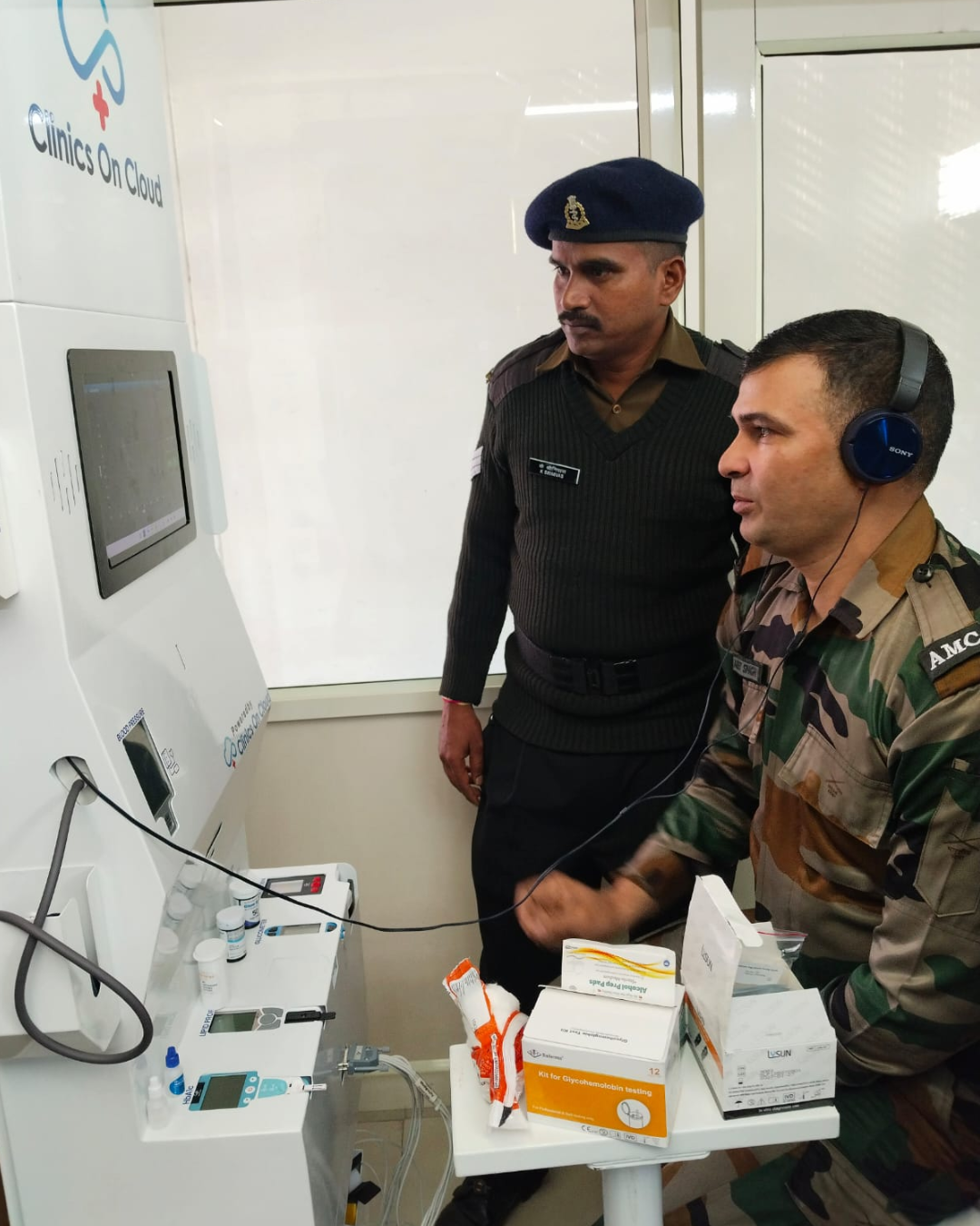Health kiosk deployment supporting Indian Army medical corps screening at defence establishments