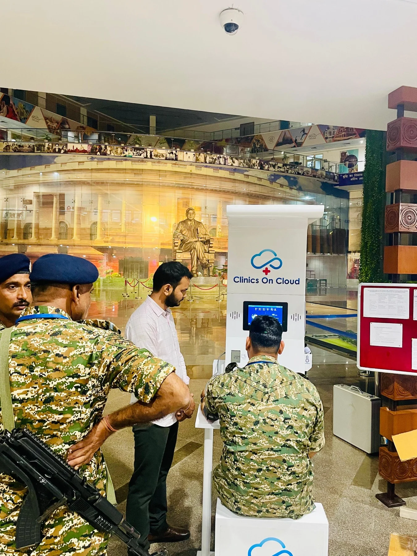 Health kiosk deployment for security forces health screening, part of our presence in New Delhi