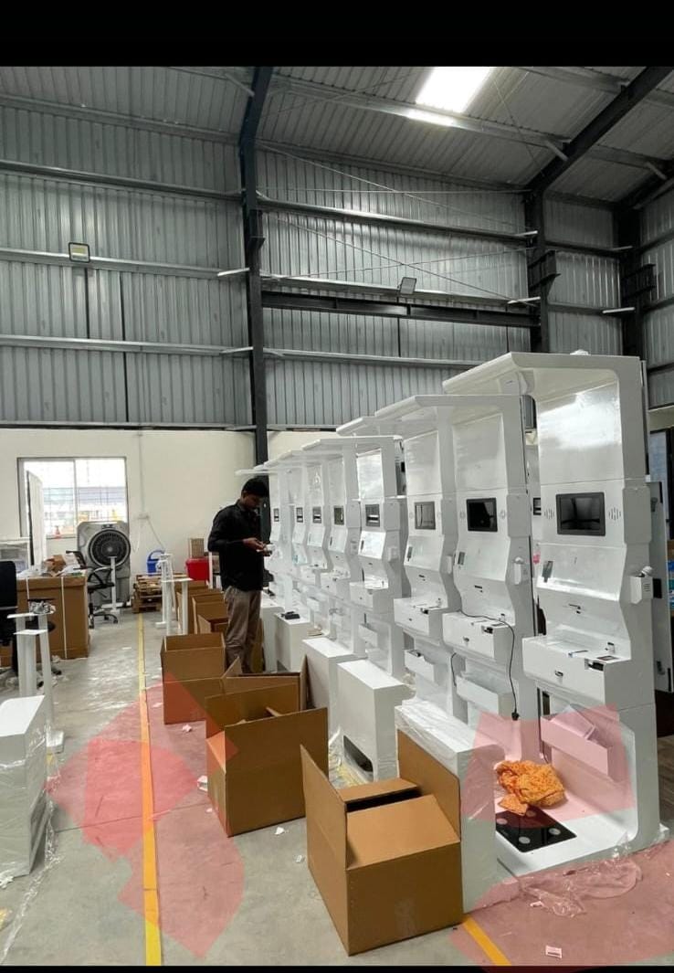 Health ATM units being finished and packed at the Chakan manufacturing facility