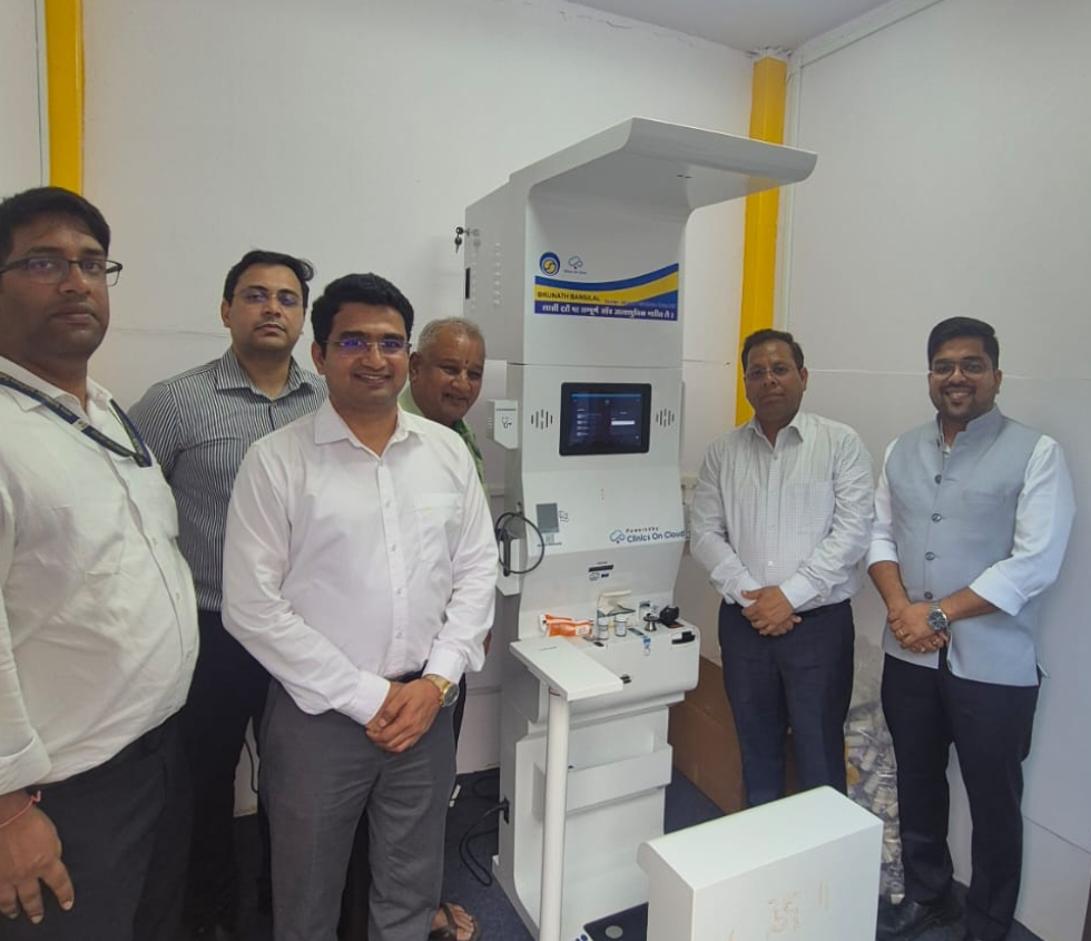Health kiosk deployment in Madhya Pradesh under Clinics On Cloud's community screening presence