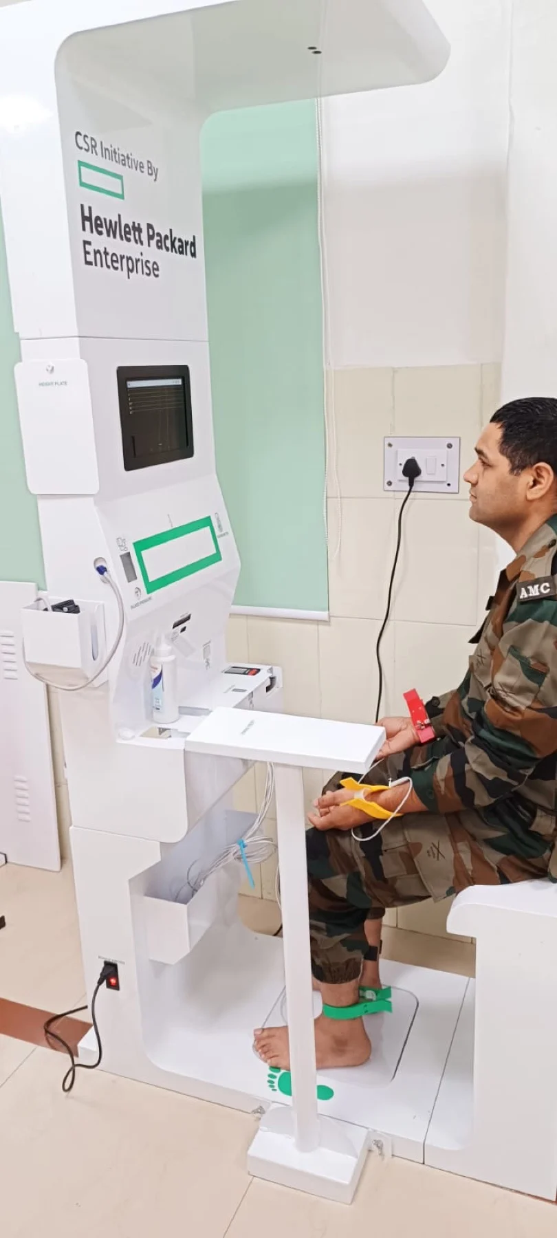 Health kiosk deployment under HPE's CSR initiative, screening Armed Forces personnel in Himachal Pradesh