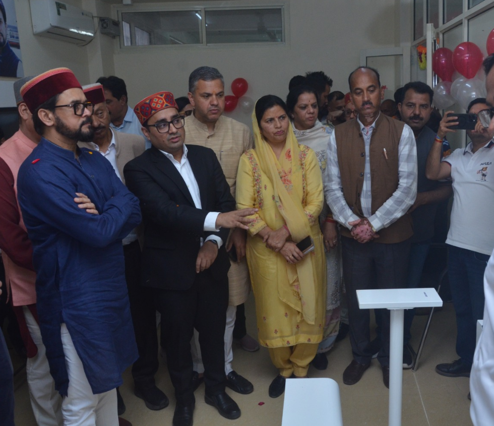 Dignitaries at a Clinics On Cloud health kiosk inauguration under Our Presence in Himachal Pradesh