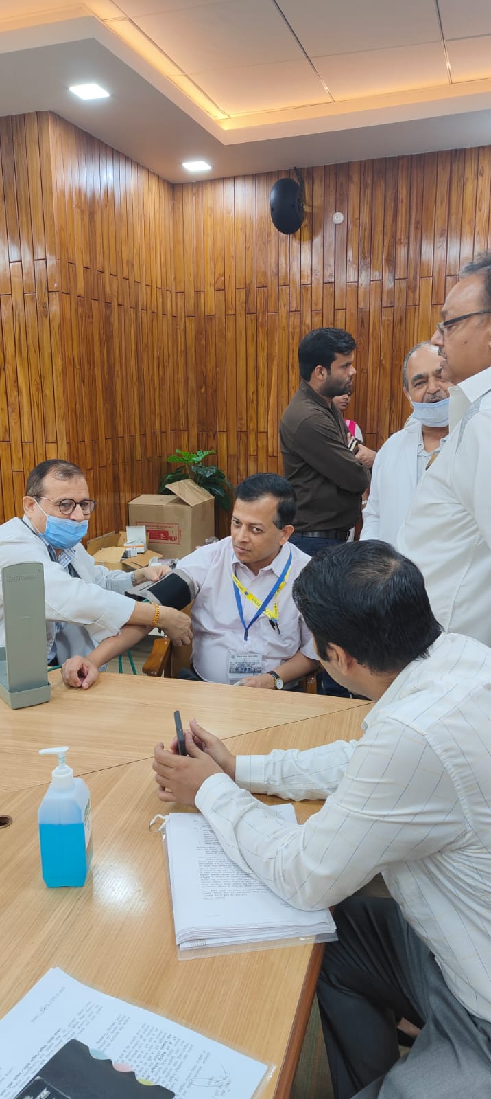 Employee health screening with BP checks under CSR corporate wellness programme in Uttar Pradesh